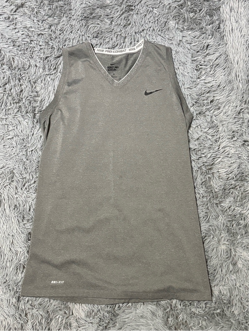 Nike Gray Pro Combat Tank Top L